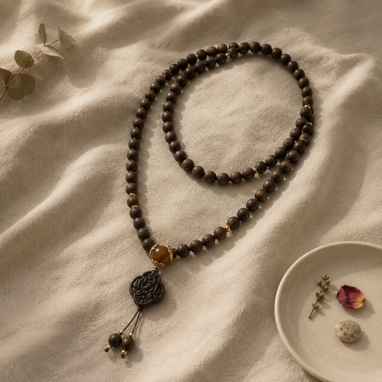 Aromatic Essence Sculpting Beads with "Tibetan Floral Essence" Fragrant Plaque