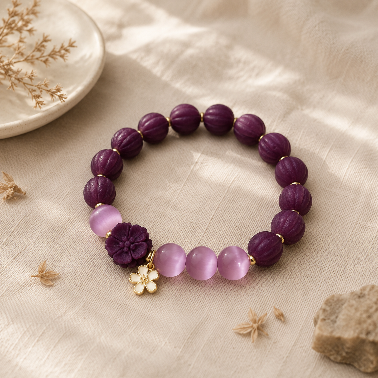 "Rosy Radiance" Hand-crafted Beads